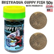 Bestequa Guppy Fish Feed With Probiotic 50g Super Premium Fish Food Guppy Food