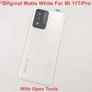 Original Back Glass For Xiaomi 11T Pro 5G Battery Door Lid Rear Housing Cover Case Mi 11T With Camer