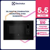 [New] Electrolux EMSB30XCF 60cm UltimateTaste 900 Built-in Convection Microwave Oven 30L Capacity with 2 Years Warranty