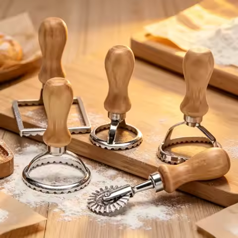 Stainless Steel Ravioli Cutter Set Pasta Press Maker Mold Ravioli Stamp Pastry Wheel Ravioli Stamp S