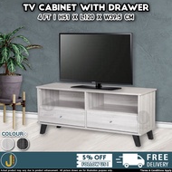 [JJ Furniture DIY] Suria 1.2m TV Cabinet Console with Drawers | Almari Kabinet Rak TV 4 Kaki Ruang T
