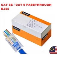 100pcs Tenda Cat6 RJ45 Pass Through RJ45 Connector RJ45 Lan Cable Connector Cat6