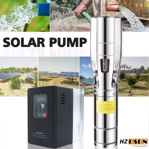 6HSA25-50-5.5 7.5 HP Solar Panel Powered High Volume Submersible Water Spray Transfer Pump Agricultu