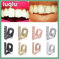 LUQIU คริสตัล ใหม่ เครื่องประดับปาร์ตี้ตลก เครื่องประดับร่างกาย ทันตกรรม Hip Hop Teeth Grillz คลิปเด