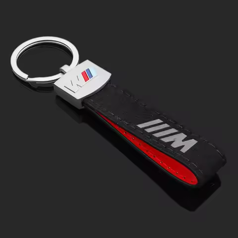 M Logo Key ChainLeather Metal Car Emblem Keyring For BMW X1 X3 X4 X5 E46 E90 F20 E60 E39 F10 M1 M2 M