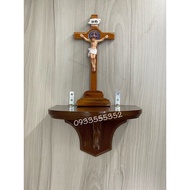 Mdf Wooden Altar Shelf size 20x18x13cm - Wooden Shelf Decorated With Lights, Photos...