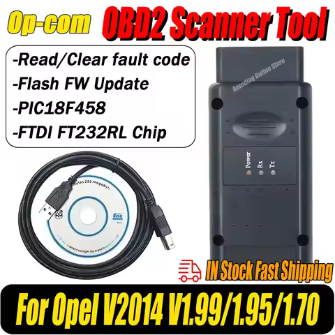 Opcom Scanner For Opel V2014 V1.99/1.95/1.70 Flash Firmware Update OBD2 Diagnostic Scanner Tool With
