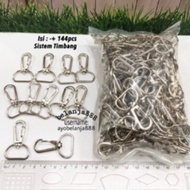 K777 Kewkew 2cm x 1cm 1gross (+-144pcs) Nickel Hook ID Card Strap Nylon Ribbon Lanyard Etc. Hook Hoo