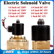 Electric Solenoid Valve Two Way Brass Normally Closed DC 12V AC 220V 1/4" 1/2" 3/4" 1" for Water Air Fuels Gas for Water / Oil / Gas Brass Water Oil Air Closed-Solenoid-Valve Normally Closed Type Solenoid Brass Valve Water Brass