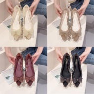 Hollow Pointed Toe Flat Shoes Classy Sandals Women Toe-Cap Jelly Shoes Soft Sole