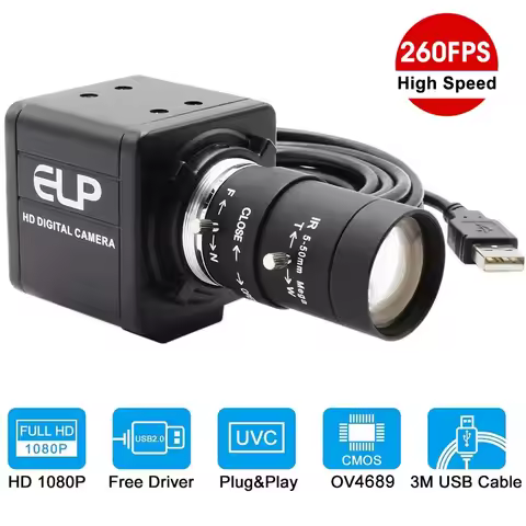 ELP High Speed MJPEG 1080P 60fps/ 720P 120fps/ 360P 260fps UVC OmniVision OV4689 CMOS USB Webcam Cam