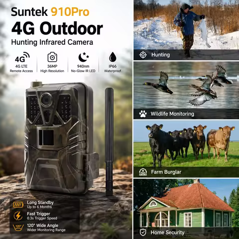 4K 30fps Trail Camera with APP Control Cloud Service 4G 30MP Live Stream Night Vision Wild Hunting P
