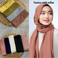 RN Hijab - Pashmina Kaos Crinkle Airflow premium 75*175 Pashmina flowly cringkle airflow/