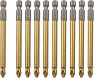 Biaungdo 10 Pcs Magnetic PH2 Phillips Bits Set, Anti Slip Screwdriver Bit Set, #2 Phillips Cross Slo