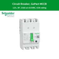 Schneider Electric Circuit breaker GoPact MCCB 125 3 poles 15kA at 415VAC 63A rating TMD trip unit (