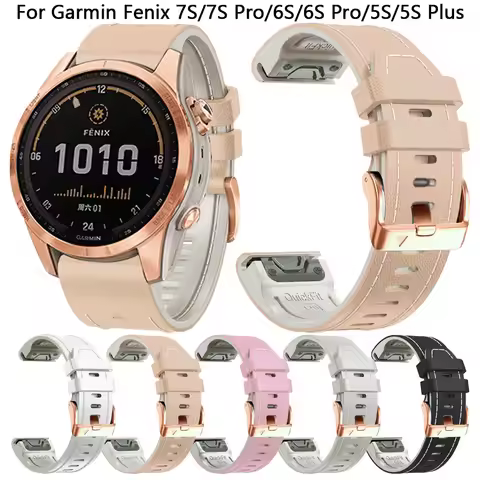 For Garmin Fenix 8 43mm 7S 6S Pro 5S Plus Quick Fit 20mm Strap for Epix Pro Gen 2 42mm Silicone Leat
