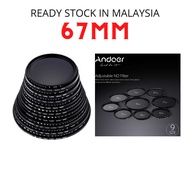 [ Local Ready Stock ] Andoer 67mm ND Fader Neutral Density Adjustable ND2 to ND400 Variable Filter f