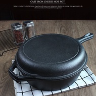 Cast iron dual-purpose pan frying pan pure iron stew pot non stick pan flat bottomed pan 26cm