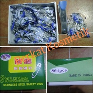 1 Box - Peniti Swanaga Stainless Steel Safery Pins