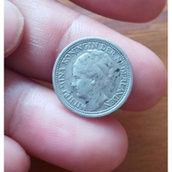 TERBARU koin perak 10cent Wilhelmina 1937