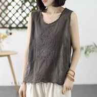 ⚡️Japanese Style Natural Cotton Linen Vest 25 Vest 2502 Cotton Linen Embroidery 26 Loose Sleeveless 