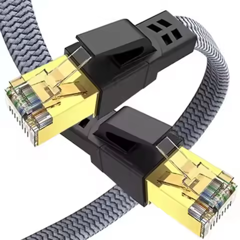 RJ45 Network Cable Gaming Flat Nylon Braided Cable Internet Network Lan Patch Cord For Internet Rout