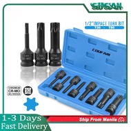 1/2" Square Drive Impact Star Bits Socket Set T20 T25 T30 T40 T50 T55 T60 CR-MO Wrench Tools