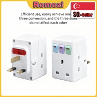 🔥SG Stock UK to SG Plug Adapter 2000W Surge Child Safe Safety Sockets HDB Size 8.5cm Universal Trave