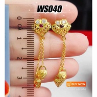Wing Sing 916 Gold Earrings / Subang Indian Design  Emas 916 (WS040)