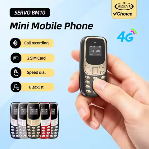 SERVO BM10 Super Mini Pocket 4G LTE Feature Phone Dual SIM Speed Dial Call Recording Blacklist MP3 P