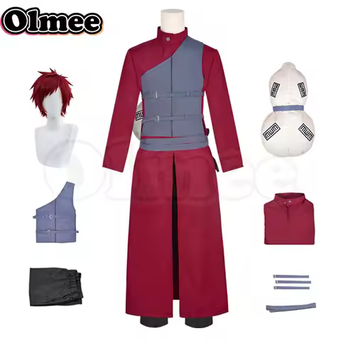 [Olmee]In Stock Gaara Cosplay Costume Sand Waterfall Fifth Kazekage Red Hair Shinobi Ninja Tatoo Sti