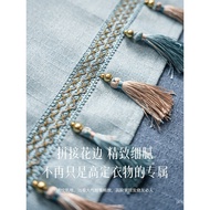 2022 Bedroom ins New Style Cotton Linen Shaped Living Room Style Shade RP4T Stitching Blackout Curta