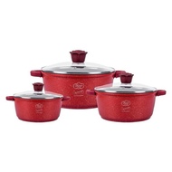 [FREE GIFT INCLUDED] Siti 3 in 1 Cookware Vantage Non-stick 3 in 1 Induction Cookware Set (Maroon Gl