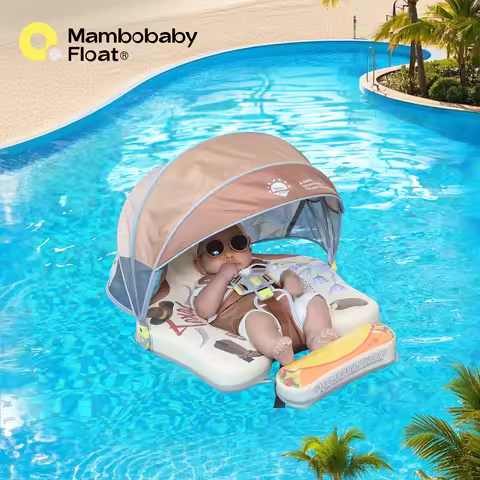 Mambobaby Float Long Service Life with Canopy SunshadeSafe Harness Technology Baby Swim Ring Toddler
