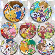 58mm Digimon Anime Brooch Badge with Pin Agumon Taichi Gabumon