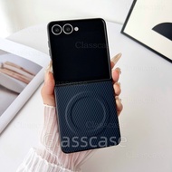 Casing For Samsung Galaxy Z Flip 7 6 FE 7FE Flip7 Flip7FE Flip6 Carbon Fiber Pattern Magnetic Suctio