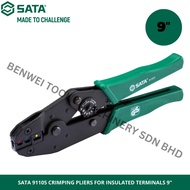 CRIMPING PLIERS / SATA 91105 CRIMPING PLIERS FOR INSULATED TERMINALS 9" / CRIMPING TOOLS
