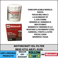 FORD Oil Filter (BE8Z-6731-AB/FL-910S) FORD M3 M5 FOCUS MONDEO KUGA S-MAX C-MAX FIESTA TRANSIT