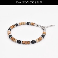 DANDY COSMO | ข้อมือ กำไลหิน ผู้ชาย รุ่น Amell 4mm Jasper stone + Black agate mix with Premium Stain