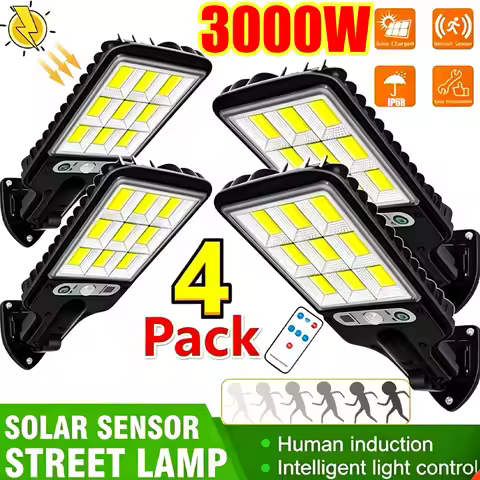 3000W COB Solar LED Light Outdoor Solar Lamp Motion Sensor Wall Lamp 3mode Waterproof IP68 Solar Gar