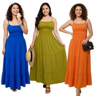 Reese dress S-2XL adjustable strap garterized smocked bust and waist chic preppy elegant minimalist