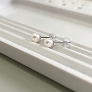 單顆珍珠耳環 5-5.5毫米 嬰兒珍珠 白金 K18YG K10YG K10PG 日本