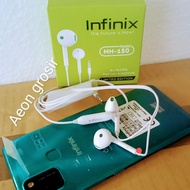 Headset Infinix itel vision 1pro / 1 plus Hot 9play Hot 10s ori pack - White, MH-150 Headset Earphon