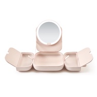 AMIRO覓光Cube S行動LED磁吸美妝鏡折疊收納化妝箱/ 粉色