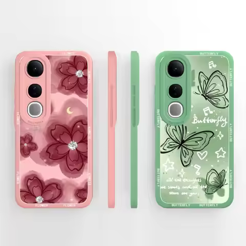 Case For Vivo V50 V50 Lite 5G Cute Flower Camera Protection Soft Silicone Back Cover For Vivo V50 V5