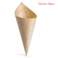 Cone Es Cream 50pcs Cone Es Krim Peralatan Pesta Wooden wadah