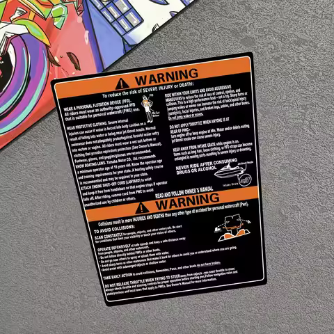 Motorcycle Decoration Jet Ski Warning Sticker Modified Motorboat WaveRunner Suitable for Kawasaki Ya