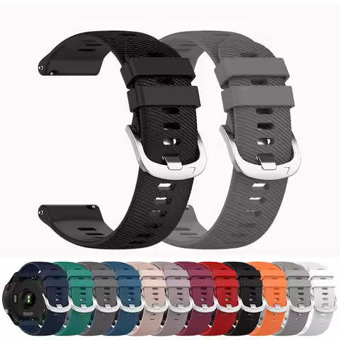 18mm Silicone Strap for Garmin Vivoactive 4S/Venu 2S/3S Band for Fossil Women's Gen 4/6 5E 42mm Huaw