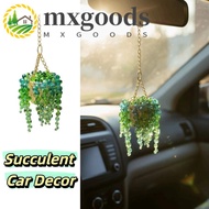 MXGOODS Beaded Car Charm, Sunny Sun-Kissed Succulent Car Charm, Accessory Multi-Beaded Warm Car Pend
