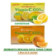 Sidomuncul Vitamin C 1000mg - Multivitamin Health Supplement - 1 Box Contains 6 Sachets @ 4g